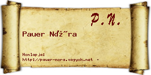 Pauer Nóra névjegykártya