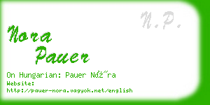 nora pauer business card